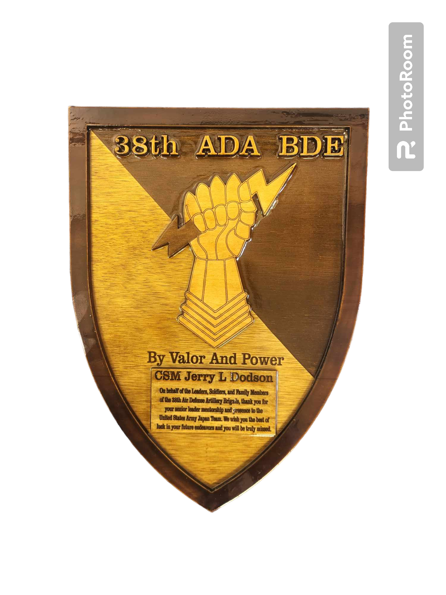 38th ADA BDE Plaque